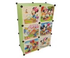 Sistema Di Scaffalature Armadio Vestiti Vivaio Di Mensola Guardaroba Mobili Bambini Armadio - 6 verde