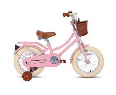 STITCH Bicicletta per Bambini da 12 pollici dai 2, 3 e 4 Anni, Rosa Chiaro, con Cestino Anteriore e Rotelle, Bici per Bambine e Bambini…
