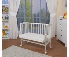 WALDIN - Lettino culla - dotazione completa - bianco laccato - in 16 colori,Superficie d’appoggio EXTRA lung. 90 x larg. 55 cm,bianco/bianco