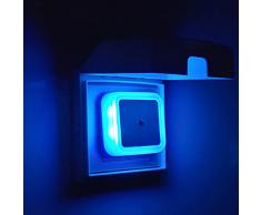(3 Pezzi)LED Luce notturna presa con Sensore di Luce,luce notturna presa per bambini,luce da notte presa con Sensore Crepuscolare,per Camere da Letto/Soggiorno/Bagno/Corridoio/Cucina/Scale (blu)