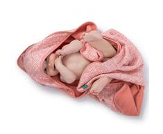 Urban Kanga Asciugamano Neonati da Bagno con Cappuccio Double Face Mussole Cotone e Spugna (Rosa)