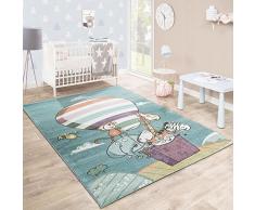 Tappeto per Bambini Stanza dei Giochi Caos Animali Zoo Pallone Giocoso Colorato, Dimensione:120x170 cm