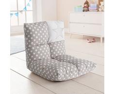 howa 2 in 1 poltrona + divano per bambini – schienale regolabile in 6 posizioni - tela - grigio 8602