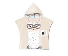 Chickwin Asciugamano Poncho Bambino, Alpaca Cartone Animato Kids Accappatoio Microfibra Asciugatura da Bagno con Cappuccio Asciugatura Rapida per Spiaggia Bagno (Albicocca,60 * 80cm)