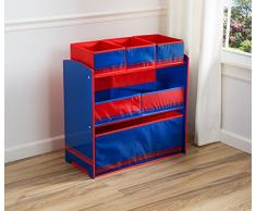 Delta Children TB84605GN Portagiocattoli con 6 Scatole, Legno, Rosso, 63.50x29.85x66.04 cm