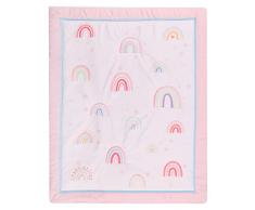 HMtideby Coperta per bambini, trapunta per culla, per bambini e bambine, 84 x 107 cm, colore: rosa arcobaleno
