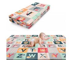 Aiious Tappeto gioco bambini 200 x 180 cm, pieghevole Tappeto da pavimento per bambini antiscivolo XPE Materiale, Tappeto da gioco bifacciale impermeabile, portatile per interni allaperto