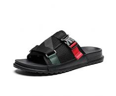 NUGKPRT ciabatte infradito,Pantofole estive da uomo Pantofole morbide da esterno per interni Casa Camera da letto Scivolo maschile Casual Sleeper EVA 5.5 NeroRosso
