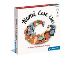 Clementoni- Nomi, Cose, Città Tavolo, società per Tutta la Famiglia, Gioco di vocaboli, 2-6 Giocatori, Bambini 7 Anni+, Made in Italy, Multicolore, 16634