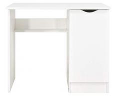 Leomark scrivania per bambini in legno 90cm x 50cm x 77cm (LxPxA), set di mobili per computer, scrittoio stile moderno, tavolo per imparare e giocare, mobili per la camera dei bambini in colore Bianco