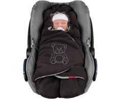 ByBoom® - Copertina invernale avvolgente per il bebè "l'originale con l'orsetto", universale per ovetto, seggiolino auto, p.es. per Maxi-Cosi, Römer, per passeggino, buggy o lettino, Colore:Antracite/Grigio