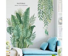 Sytaun Adesivo Murale Fai da Te Decorazione Murale, Pianta Tropicale Foglia di Banana Adesivo per Sfondo Soggiorno Verde