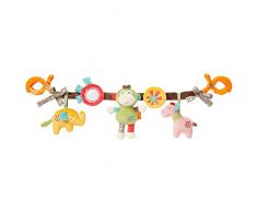 Fehn 074550 Catenella per passeggino Safari: catenella mobile con simpatiche figure da appendere alla carrozzina, al seggiolino auto o al lettino, per neonati e bambini da 0 + mesi, lunghezza: 45 cm