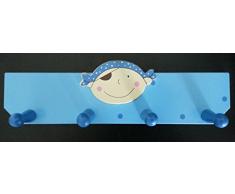 Attaccapanni appendino appendiabiti gancio appendiabit gancio per bimbi "" legno rosa 4 gancio 350 x 65 x 115mm