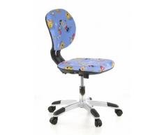 hjh OFFICE Billy Kid Sedia da Ufficio per Bambini, Girevole, Tessuto Pirates, 100 % Cotone, Azzurro