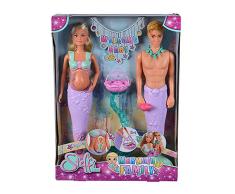 Simba Steffi Love Mermaid Family - Bambola a forma di sirena in gravidanza con kevin, con lettino, 29 cm, per bambini a partire dai 3 anni