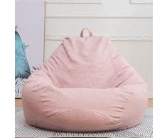 Highdi Pouf Poltrona Sacco, Bambini & Adulti Bean Bag Fodera per Sacco di Fagioli per Decorazione della Soggiorno Camera Giardino Salotto Balcone, Senza Ripieno (90x110cm,Rosa)