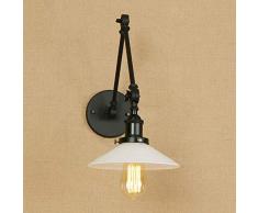 ACZZ Lampada da parete a braccio lungo vintage girevole regolabile Sconce Retro lampada da parete a muro in ferro battuto industriale Edison E27 Lanterna a scale pieghevole a casa macchina da letto l