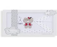 Interbaby Set di lenzuola da culla TIPI OSO in bianco e grigio - 700 g
