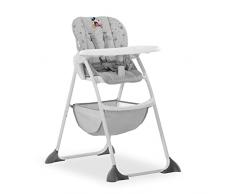 Hauck Seggiolone Pappa Sit N Fold Disney - Seggiolone Bambini da 6 Mesi fino a 15kg - Pieghevole, Compatto con Vassoio e Schienale Regolabile - Grande Cesto Portaoggetti - Grigio, Topolino
