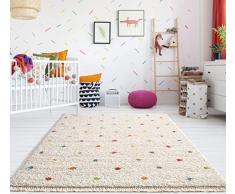 the carpet Bahar Kids - Tappeto a pelo lungo per cameretta dei bambini, 160 x 230 cm, colore: Crema