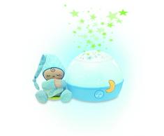 Chicco Proiettore Goodnight Stars Azzurro, Luce Notturna e Proiettore Stelle Bambini Multicolori, Carillon Neonati con Musica Rilassante, Morbido Peluche Rimovibile, Giochi Neonato 0+ Mesi