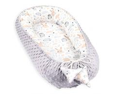 Totsy Baby Riduttore lettino 90x50 cm - Nido Neonato Riduttore Culla Cotone con Minky Gufo grigio