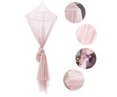 Baldacchino rete, 2 strati poliestere Grenadine Cupola letto principessa Tenda per bambini Camera da sogno Decorare per Baby Kids Play Giochi Indoor House Reading(Rosa)