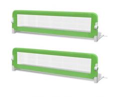 vidaXL 2x Sponde Letto Sicurezza Bambini Verde 150x42 cm Protezioni Barriere