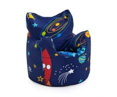 Ready Steady Bed Poltrona per Bambini | Comodo Arredamento per Bambini | Morbida Seduta per La Stanza dei Giochi A Prova di Bambino | Sedia A Sacco Ergonomica | Realizzata nel Regno Unito (Space Boy)