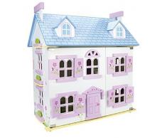 Leomark Bella Alpina Casa delle Bambole in Legno, mobili di Famiglia e Bambole Piani in Legno, Accessori Bambole Incluse, Dimensioni: 55 x 35 x 60 cm (LxPxA)