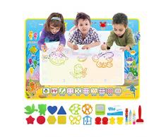 LEADSTAR Doodle Tappeto Magico,Tappeto Magico Bambini,100 *70cm Tappetino Doodle da Disegno ad Acqua,Tappeto Giochi Educativo Regalo per Bambini di 2 3 4 5 6 7 Anni