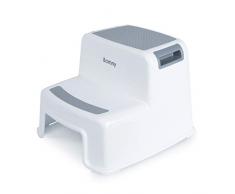 BAMNY Sgabello Antiscivolo Progettato Appositamente per i Bambini, con 2 Scalini, Sgabello da Pediera per Bambini, Sedile per Addestramento per WC, Sgabello per Bambini in Bagno