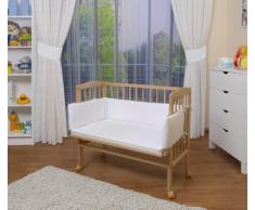 WALDIN Baby ,Lettino culla,altezza regolabile,paracolpi e materasso,in 8 varianti, naturale,bianco