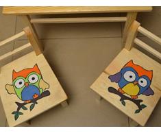 KML - Seggioline e tavolino da bambini, in legno di pino ecologico