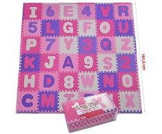 Puzzlestar XXL, 110 pezzi puzzle tappeto per bambini in EVA antiscivolo - Il grande tappeto gioco può essere montato, ogni pezzo è 30x 30x 1cm di larghezza - Tappeto Puzzle con numeri e lettere