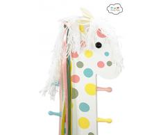 Teamson Kids Pony Sgabello con Schienale, Appendiabiti, Multicolore