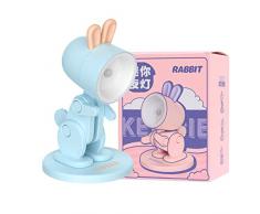 TIAASTAP Luce notturna, lampada da notte a LED, mini lampada da scrivania, supporto regolabile per telefono per bambini, bambini, bambine, bambine, camera da letto e regali (Y-Bunny, blu)
