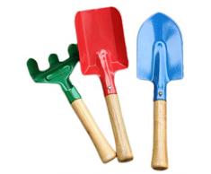 Outf Lower 3 pezzi set da giardino – – Rastrello – Vanga – in legno e metallo – per bambini e adulti – Attrezzi da giardino, Sabbiera giocattolo, attrezzi da giardinaggio – stabile attrezzature da