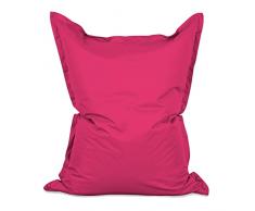 Lumaland Poltrona Sacco Pouf | Bean Bag grande XXL per interni & esterni | 140x180cm idrorepellente | Con rivestimento lavabile | Incl. borsa interna ricaricabile con perle EPS da 380 litri [Rosa]