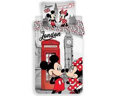 Topolino e Minnie London - Parure da letto per bambini con copripiumino
