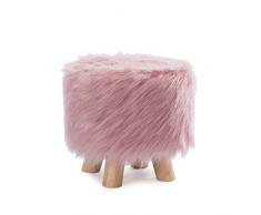 Lussuosa copertura ottomana in finta pelliccia,Fodera per poggiapiedi piccolo con fondo elastico,Mini poggiapiedi rotondo pouf copre la protezione per mobili