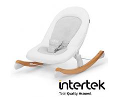 Kinderkraft Sdraietta Neonati FINIO, Seggiolone, Dondolo, Cinture di Sicurezza, Materiali Morbidi, 0-9 Kg, Bianco