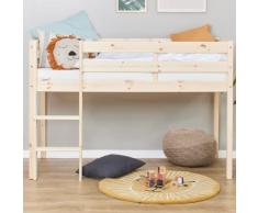 Hoppekids ECO Comfort Lettino per bambini a soppalco 70x160 + Doghe del letto | Naturale | Nordic Ecolabel | Pino Massiccio dallUE