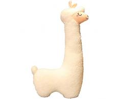 Alpaca, peluche di alpaca, con collo lungo, morbido cuscino in alpaca, a collo lungo, in morbido peluche (bianco, 100 cm)