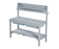 roba Cucina Per Bambini Sabbia e Acqua Fun - Multifunzionale - Tavolo da Esterno per Attività allAperto con 2 Vasche - Coperchio in Legno Massello Laccato Grigio