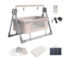 Dondolo Neonato,dondolo Elettrico Di Alta Qualità Con Telecomando, Culla Portatile,cintura Oscillante A 5 Velocità,Lettino A Dondolo Automatico,Cestino for Culla Reclinabile A Dondolo Automatico
