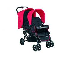 Safety 1st Duodeal Passeggino Gemellare Fratellare Compatto Reclinabile, con Parapioggia e 2 Coprigambe, Plain Red