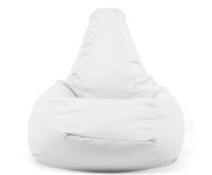 Arketicom 68 SESSANTOTTO Pouf Poltrona Sacco Sfoderabile per Bambini Tessuto Idrorepellente Antistrappo 55x70 Bianco