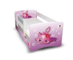 Best For Kids - Lettino per bambini, 90 x 180 cm, con protezione anti-caduta e due cassetti, design 44